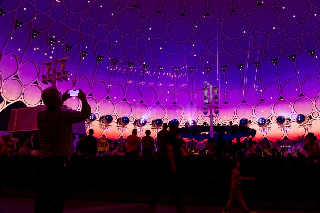 people watching show at al wasl plaza at expo 2020 2025 03 09 22 06 47 utc